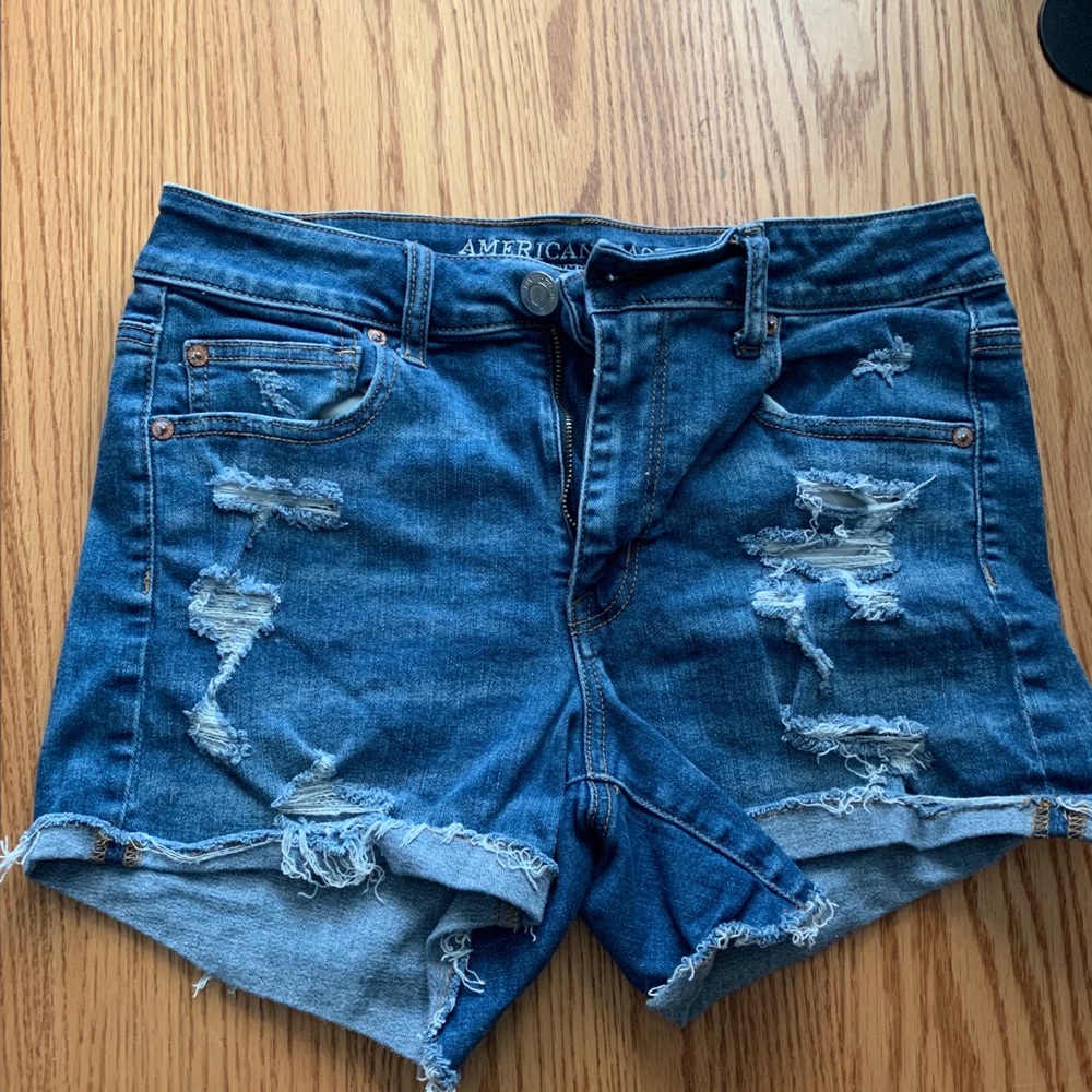 American Eagle Hi-Rise Shortie Jean Shorts